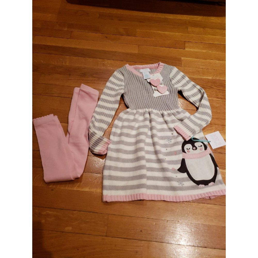 Maggie & Zoe 4 piece Sweater dress set size 5-6 - Picture 1 of 3